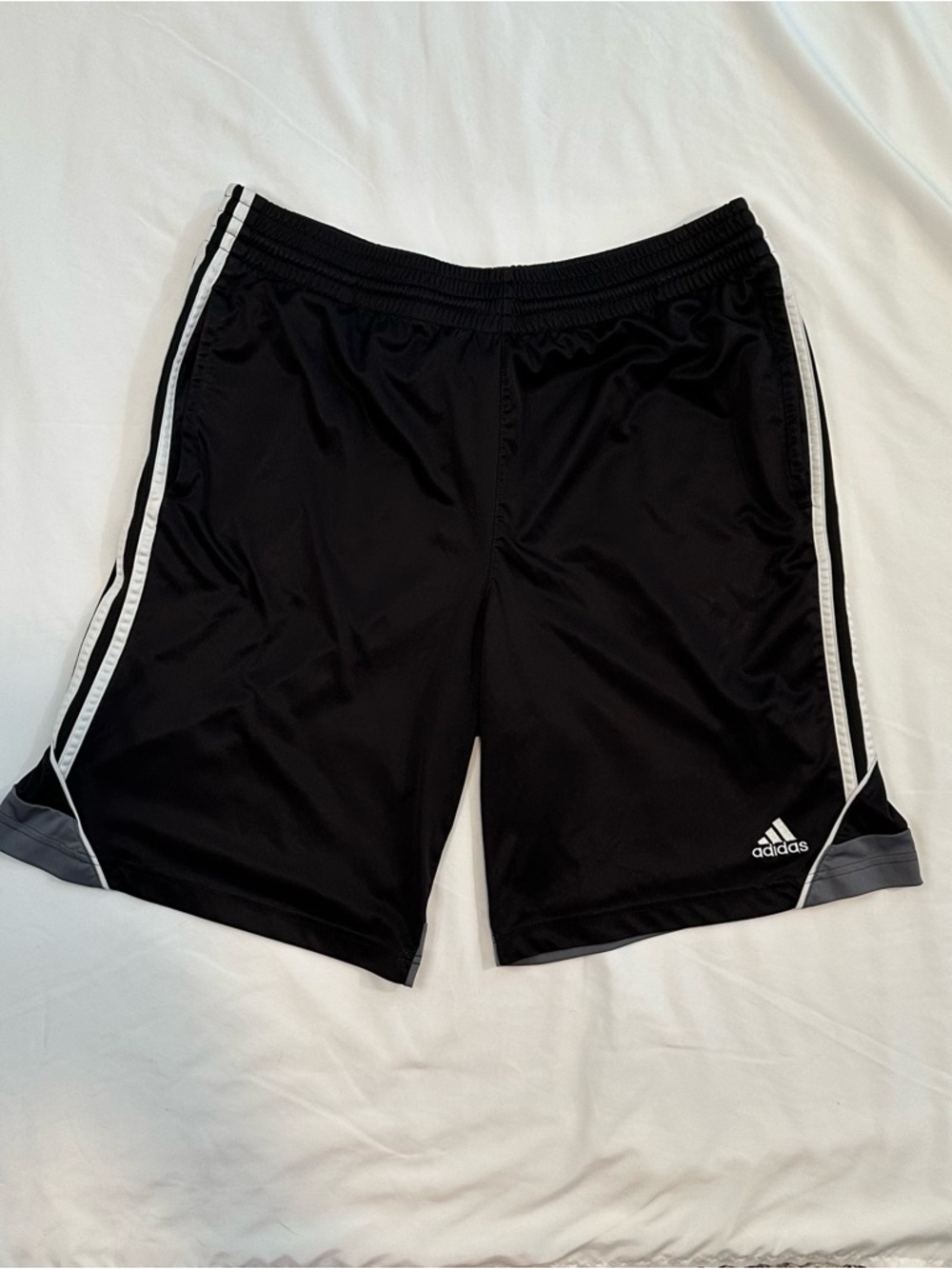 Adidas Men's Black Athletic Shorts with Side Stripes